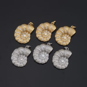 Pendentif coquillage rempli d&#39;or 18 carats breloque conque pour bijoux à bricoler soi-même trouver collier bracelet