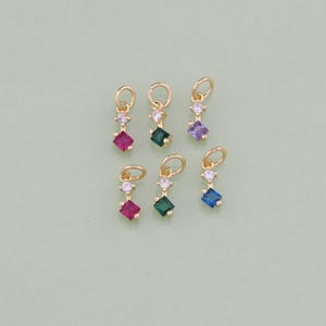 1 colgante cuadrado relleno de oro de 18 quilates, abalorio cuadrado para hacer joyas, collares y pulseras, AD1594