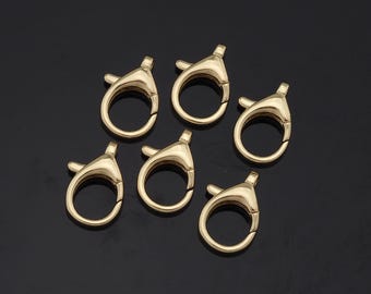 18K Gold Filled Lobster Clasp,Carabiner Lock Connector,Spring Push Gate For DIY Jewelry Clasp Finding Necklace Bracelet