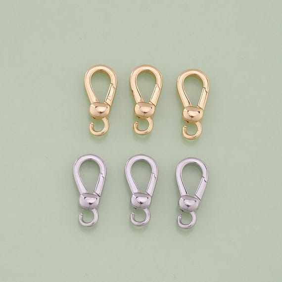 PH PandaHall 10pz Chiusura ad Anello a Molla Oro Moschettoni a Molla in Ottone, 5 Stili Chiusure Dorate per Collane a Forme di Cuore Ovale Tonda per Gioielli Collane Bracciali Portachiavi