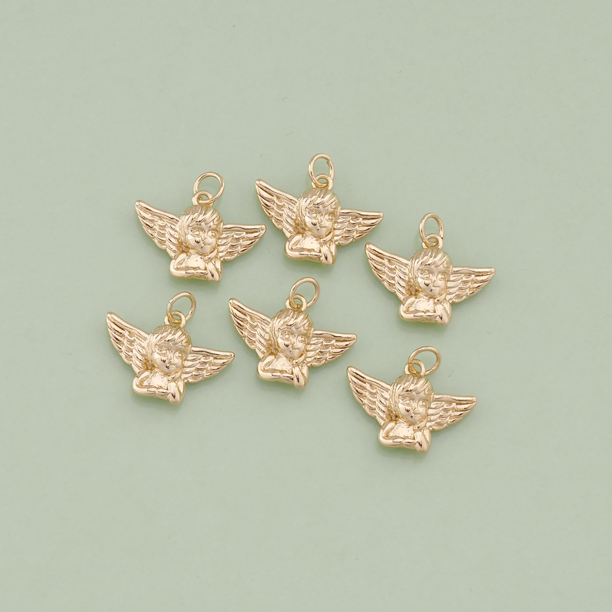 1pcs 18K Gold Filled Angel Pendant Wings Charm for DIY Jewelry