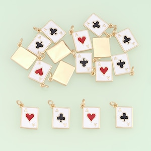 1 colgante de naipe de tréboles relleno de oro de 18 quilates para bisutería, collares y pulseras, NY-1439