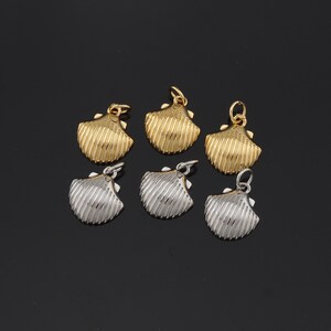 18K Gold Filled Tiny Shell Pendant Ocean Charm for DIY Jewelry Finding Necklace Bracelet