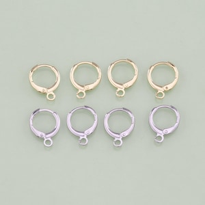 1pair 18K Gold Filled Dainty Huggie Earring Findings Gold Hoops for Earring Supplies for DIY Jewelry Finding AD2093
