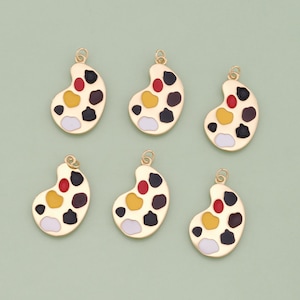 1 peça 18K ouro preenchido esmalte paleta pingente paleta charme para diy jóias encontrar colar pulseira AD1824