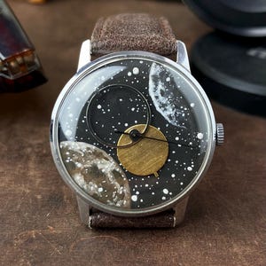 Reloj soviético Raketa 2609 vintage – Esfera artística hecha a mano – Reloj mecánico de la URSS – Reloj ruso vintage único