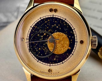 Raketa Soviet Space Watch “sun and moont”