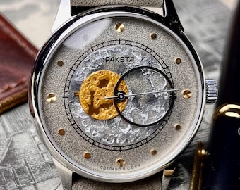 Raketa Soviet Space Watch “sun against the background of the moon”