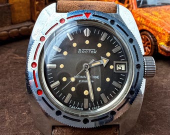 Original Vostok Amphibia Automatic USSR Soviet Diver Watch 21 Jewels Vintage Russian Military Watch Collectible Ministerial watch