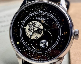 Raketa Soviet Space Watch “the moon in orbit”