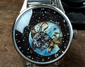 Raketa Soviet Space Watch Hand-Painted Dial • Vintage USSR 2609 Movement