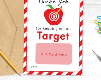 Portatarjetas de regalo de agradecimiento para profesores, tarjeta de regalo imprimible en PDF para la Semana de Agradecimiento a los Profesores de Target, tarjeta de cumpleaños para profesores, descarga digital