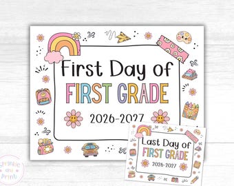 First Grade First Day of School Sign Printable Back To School Sign, First Day of School Photo Prop, First Day of First Grade Sign 1st Grade