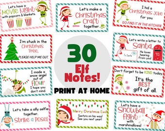 Printable Elf Notes from Elf Note Cards Elf Letter Message, Digital Download PDF, Elf Christmas Bundle, Elf Ideas Activity, Daily Elf Notes