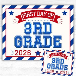 3rd Grade First Day of School Sign Printable Third Grade Back To School Sign, First Day of School Photo Prop First Day of 3rd Grade Sign