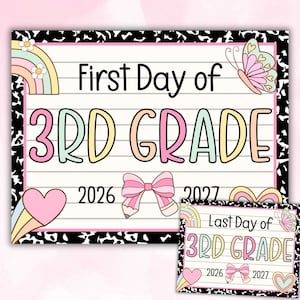 First Day of School Sign Printable Third Grade Printable Back To School Sign, First Day of School Photo Prop First Day of 3rd Grade Sign