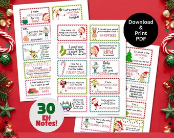 Printable Elf Notes from Elf Note Cards Elf Letter Message, Digital Download PDF, Elf Christmas Bundle, Elf Ideas Activity, Daily Elf Notes