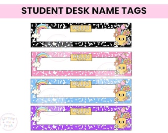 Classroom Desk Name Tag, Classroom Name Tags, Student Name Tags, Desk Name Plate, Student Desk Name Tag Printable PDF, Student Name Sign