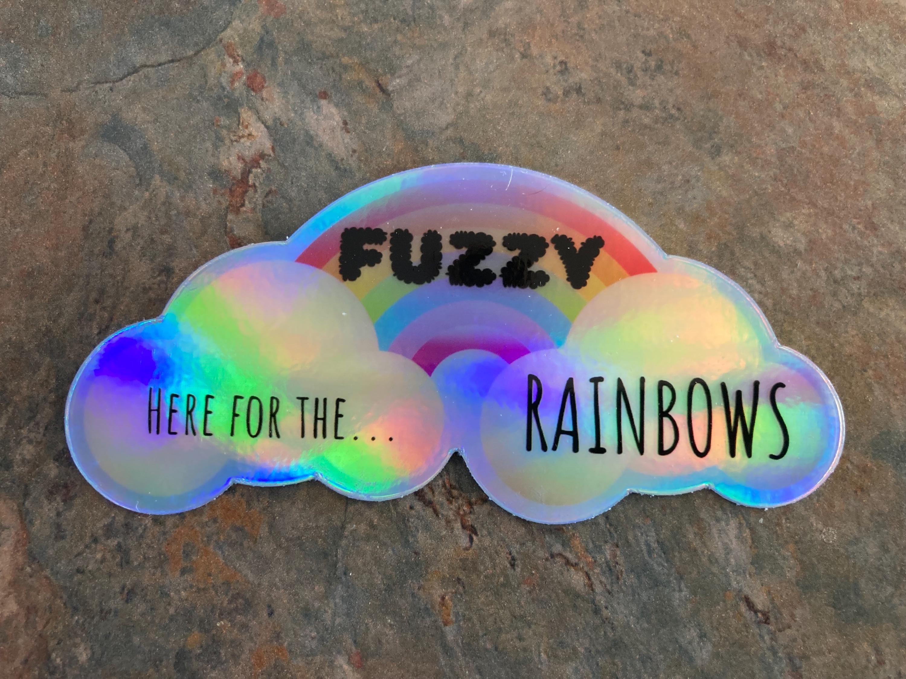 Fuzzy R Sticker Holographic Fuzzy Rainbow Sticker - Etsy