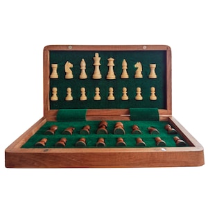 10 inch Personalised wooden chess set travel chess set wooden chess board magnetic chess set with storage wooden chess set mini chess set