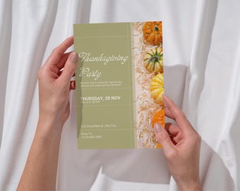 Thanksgiving Invite, Thanksgiving Invitation, Thanksgiving Dinner Invite, Thanksgiving Dinner Party Invite, Friendsgiving Dinner Invitation