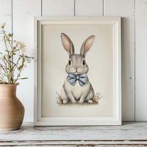 Nursery Sketch, Vintage Rabbit Print, Nursery Art, Nursery Decor