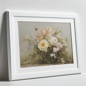 Bloemstilleven, bloemstuk, humeurig boeket, digitale bloemkunst