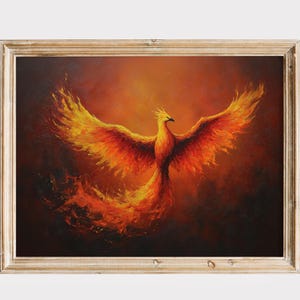 Vintage Phoenix Print: Mythology Art, Whimsical Fantasy Decor (Digital Download)