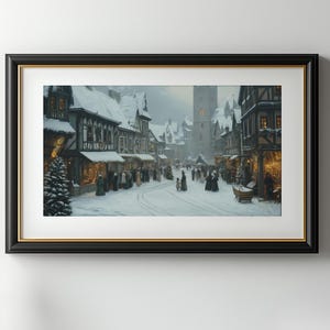 Winter Art, Winter Print, Christmas Print, Vintage Style Christmas Art, Christmas Decor