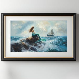 Skurrile Kunst, Meerjungfrau Gemälde, Meerjungfrau Print, Meer Druck, Fantasy Dekor