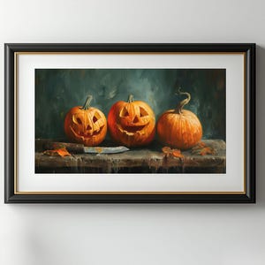 Halloween Pumpkins, Fall Decor, Halloween Wall Art, Vintage Halloween Print