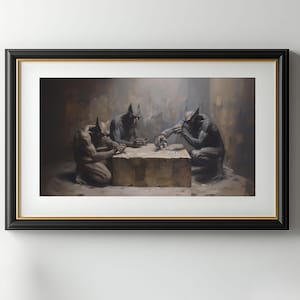 Funny Halloween Print, Campy Halloween Download, Spooky Gargoyles