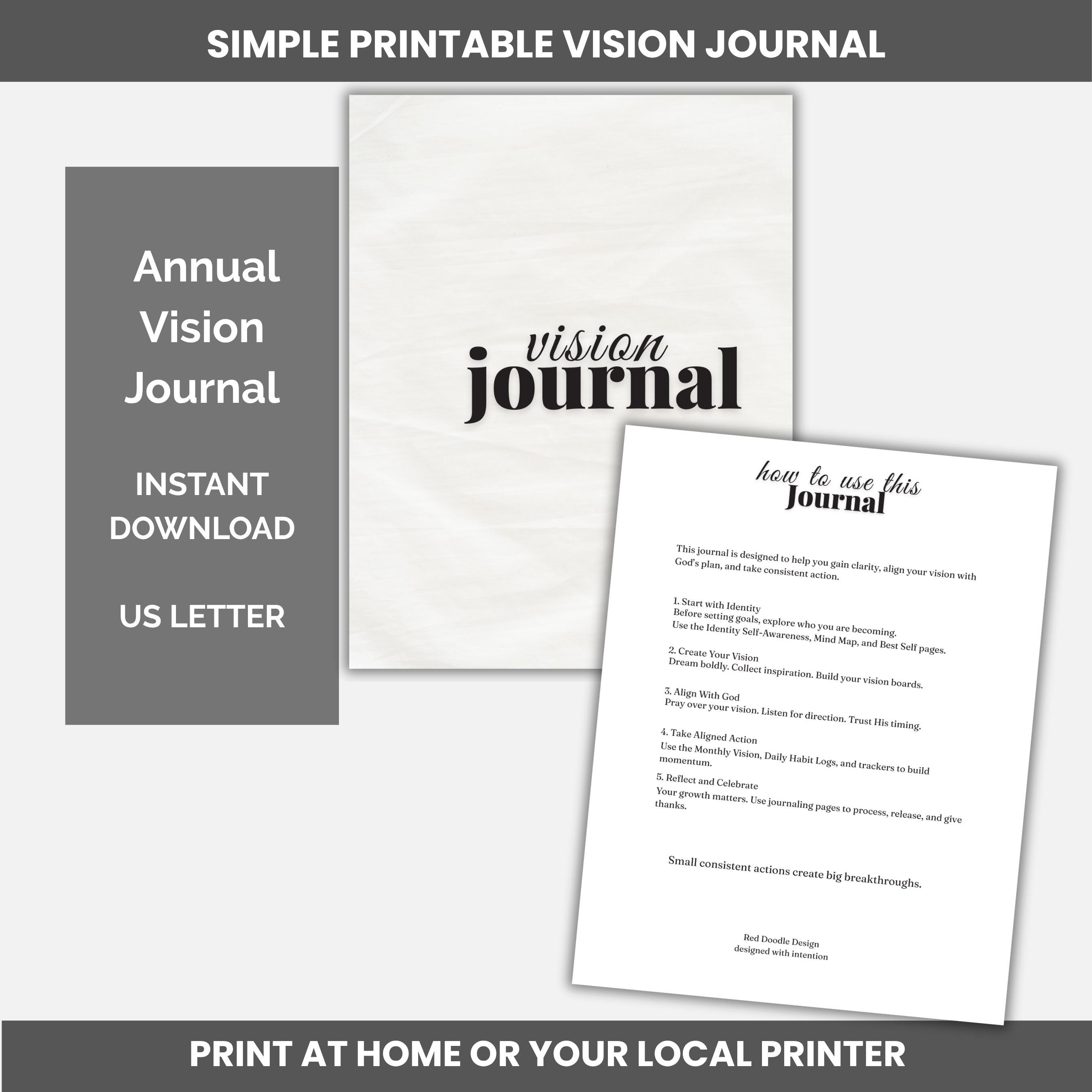 Printable Vision Journal | Business or Personal | Christian Goal ...