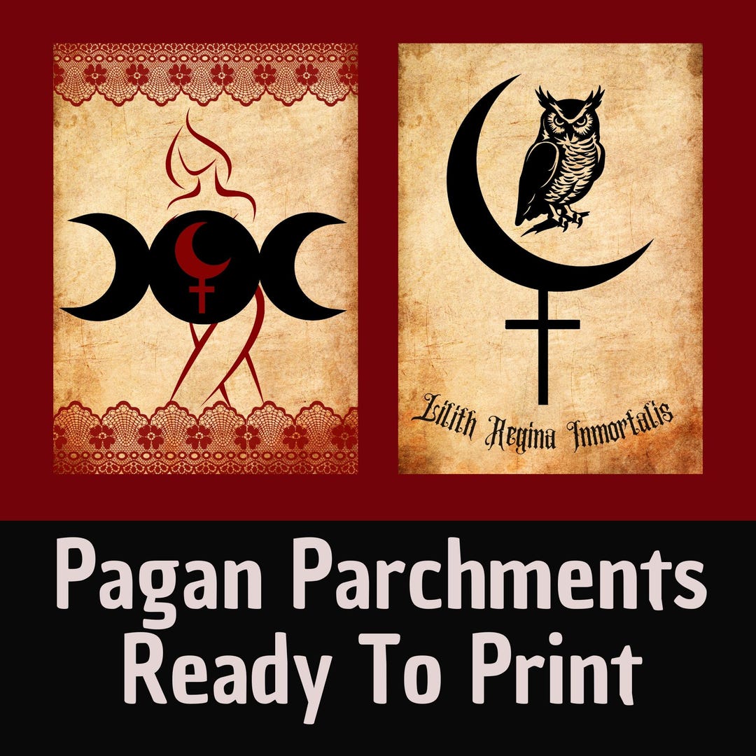 Pagan Parchments Ready to Print, Lilith Altar Accesories, Lilith Ritual ...