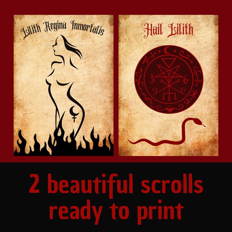 Dark Goddess Lilith Ritual, Printable Lilith Sigils, Witchcraft Wicca ...