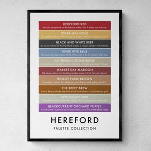 Hereford Funny Colour Palette Print, Poster Wall Art | Printable Digital Download