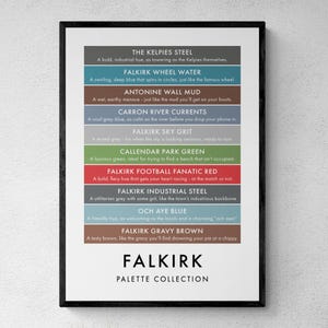 Falkirk Funny Colour Palette Print, Poster Wall Art | Printable Digital Download