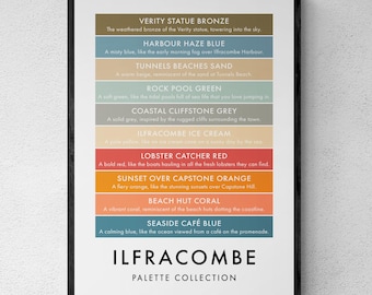 Ilfracombe Funny Colour Palette Print, Poster Wall Art