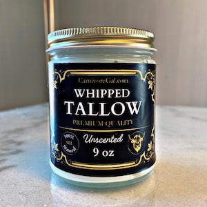 Unscented Whipped Tallow, All Natural Grassfed Beef Tallow Moisturizer