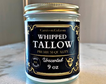 Unscented Whipped Tallow, All Natural Grassfed Beef Tallow Moisturizer