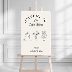 Editable Rehearsal Dinner Welcome Sign Template | Night Before Wedding Sign