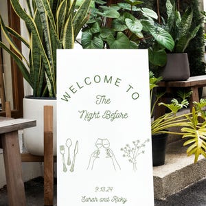 Editable Rehearsal Dinner Welcome Sign Template | Night Before Wedding Sign