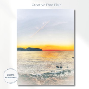 Calming Costa Blanca Sunrise Wall Art Printable | Spanish Coastal Digital Download | Moraira Seascape Photo | Beach House Wall Decor