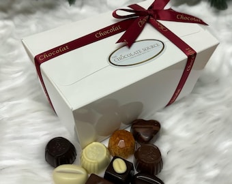 Diabetic Belgian Chocolates in White Gift Box 450g 36-37 assorted individual chocolates sweetened with maltitol