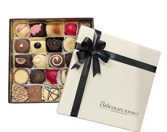 Caja de chocolates belgas 25 x bombones belgas surtidos en una lujosa caja de regalo de 395 g