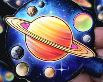 Metallic Saturn Aufkleber, Aufkleber, Aufkleber, Galaxy Sticker, Aufkleber