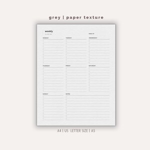 Weekly To-do List Printable Task Organizer Goal Tracker Productivity ...