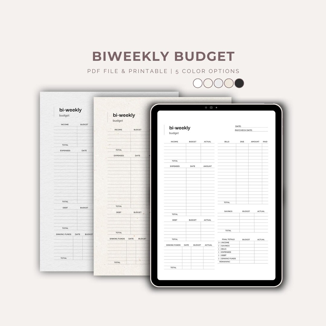 Budget Sheet Biweekly Expense Tracker Printable Money Planner for ...