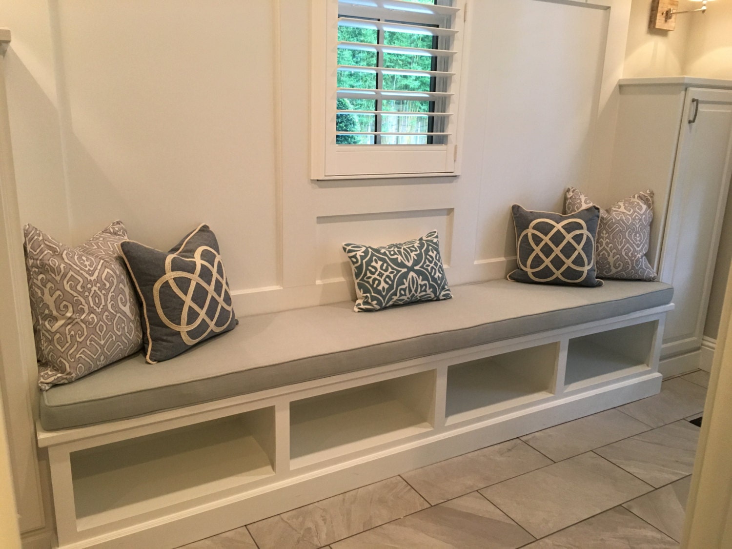 Custom Bench Cushion With Piping 