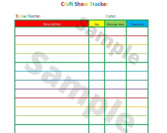 Imprimible Craft Show Tracker Inventory Tracker Descarga digital Imprimible Ideal para Happy Planner